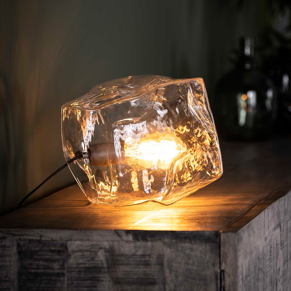 Minst Arne Ramen wassen Glazen tafellamp steenvorm | Santa Rock | LUMZ