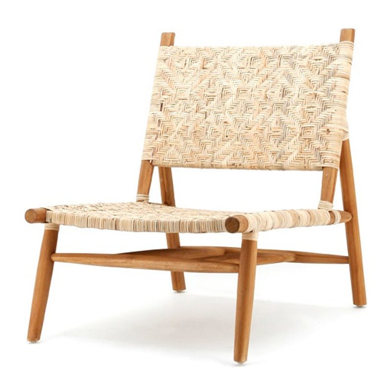 ByBoo Cane Bohemian fauteuil van teak hout met rotan LUMZ