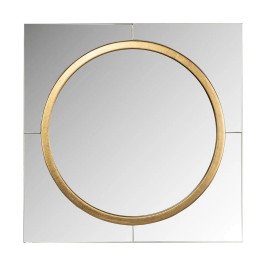 Vierkante spiegel met gouden ring